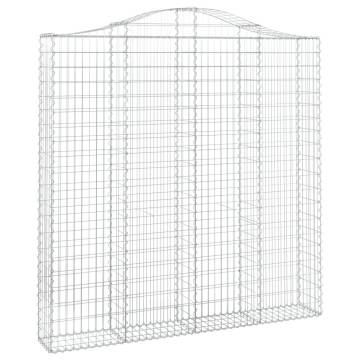 Arched Gabion Baskets - 18 pcs Galvanised Iron | Hipomarket