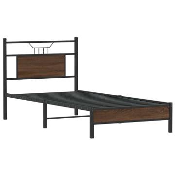 Stylish Brown Oak Bed Frame 80x200 cm | Durable Engineered Wood