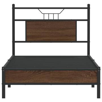 Stylish Brown Oak Bed Frame 80x200 cm | Durable Engineered Wood