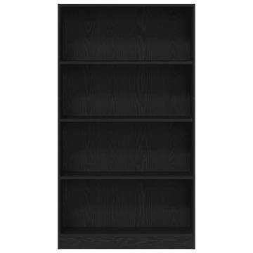 4-Tier Black Oak Bookcase | Stylish & Functional Storage