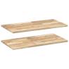 Floating Shelves - 80x40x2 cm Untreated Solid Wood Acacia | HipoMarket