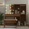  Dressing Table Set with LED Brown Oak Engineered Wood Colour brown oak Number of 1 