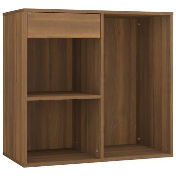 Dressing Table Set with LED - Brown Oak Engineered Wood