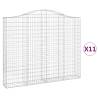 Arched Gabion Baskets - Galvanised Iron, 11 pcs, 200x30x160/180 cm