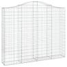 Arched Gabion Baskets - Galvanised Iron, 11 pcs, 200x30x160/180 cm