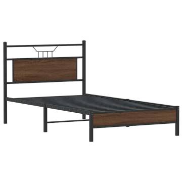 Brown Oak Bed Frame 107x203 cm - Durable & Stylish