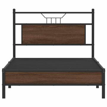 Brown Oak Bed Frame 107x203 cm - Durable & Stylish