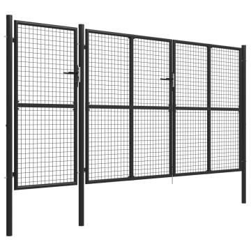 Garden Gate Steel 400x150 cm Anthracite - Durable & Secure Entry