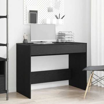 Desk Black Oak 101x50x76.5 cm - Durable Engineered Wood