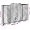 Arched Gabion Baskets - 15 pcs Galvanised Iron | Hipomarket