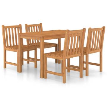 5 Piece Garden Dining Set - Solid Teak Wood | Hipo Market