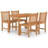 5 Piece Garden Dining Set - Solid Teak Wood | Hipo Market