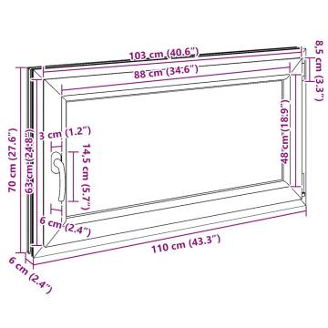 Basement Window RISOR 110x70 cm Tilt&Turn DIN Left White