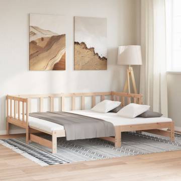 Pull-out Day Bed - Versatile Solid Pinewood Sofa & Bed