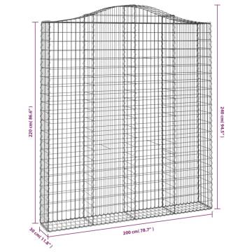 Arched Gabion Baskets - 14 pcs Galvanised Iron | Hipo Market