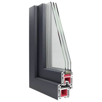 Basement Window RISOR 80x50 cm Tilt&Turn DIN Right - Anthracite