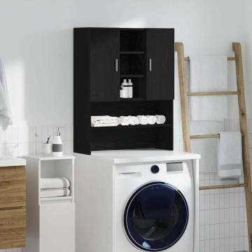 Washing Machine Cabinet Black Oak 70.5x25.5x90 cm | Hipo Market