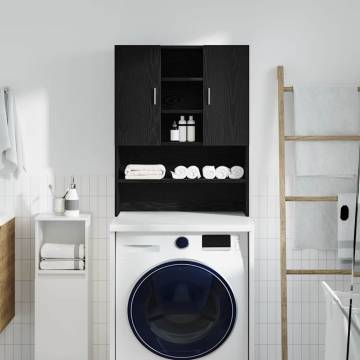 Washing Machine Cabinet Black Oak 70.5x25.5x90 cm | Hipo Market