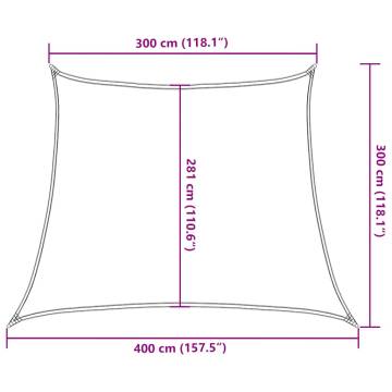 Sunshade Sail 160 gm² Trapezium Orange 34x3 m - HDPE