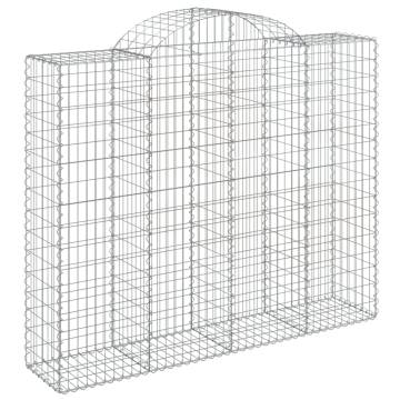 Arched Gabion Baskets 12 pcs - Galvanised Iron Garden Barriers