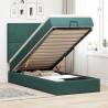 Ottoman Bed with Mattresses - Dark Green Velvet 140x190cm