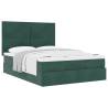 Ottoman Bed with Mattresses - Dark Green Velvet 140x190cm