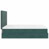 Ottoman Bed with Mattresses - Dark Green Velvet 140x190cm