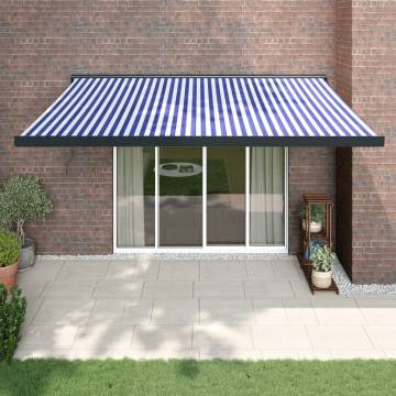 Retractable Awning Blue & White 4x3m - Durable & Stylish