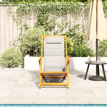 Light Grey Folding Beach Chair with Armrests | Hipomarket