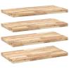 Floating Shelves 4 pcs | Untreated Solid Wood Acacia - Hipomarket