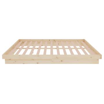 Solid Wood Bed Frame 160x200 cm - Rustic Charm | HipoMarket