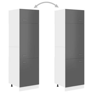 Lyon High Gloss Grey Refrigerator Cabinet - Stylish & Functional