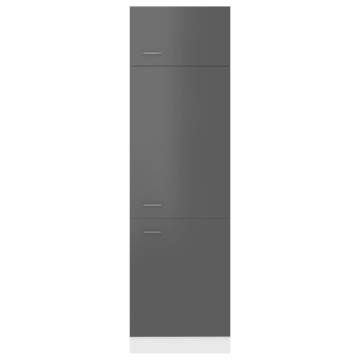 Lyon High Gloss Grey Refrigerator Cabinet - Stylish & Functional