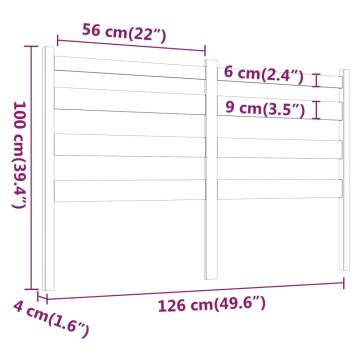 Stylish White Pine Bed Headboard - 126x4x100 cm