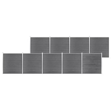 Garden Fence WPC 1564x186 cm Grey - Durable & Stylish