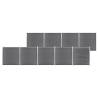 Garden Fence WPC 1564x186 cm Grey Colour grey Quantity in Package 1 Model 9 sections 