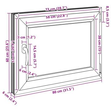 Basement Window RISOR 80x60 cm Tilt & Turn - Durable & Secure