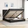 Ottoman Bed with Mattresses - Black Velvet 180x200cm | Hipo Market