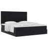 Ottoman Bed with Mattresses - Black Velvet 180x200cm | Hipo Market