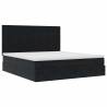 Ottoman Bed with Mattresses - Black Velvet 180x200cm | Hipo Market