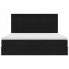 Ottoman Bed with Mattresses - Black Velvet 180x200cm | Hipo Market