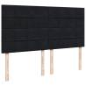 Ottoman Bed with Mattresses - Black Velvet 180x200cm | Hipo Market