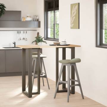 Bar Table Legs T-Shaped - Durable Natural Steel | Hipomarket