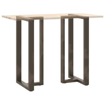 Bar Table Legs T-Shaped - Durable Natural Steel | Hipomarket