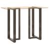 Bar Table Legs T-Shaped - Durable Natural Steel | Hipomarket