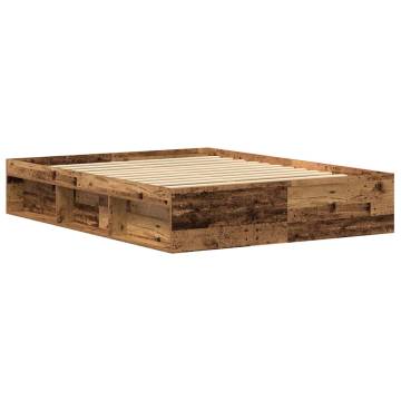 Old Wood Bed Frame 150x200 cm - Durable Engineered Wood | Hipomarket