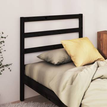 Stylish Black Solid Wood Pine Bed Headboard - HipoMarket