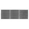 Garden Fence WPC 526x186 cm Grey Colour grey Quantity in Package 1 Model 3 sections 