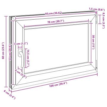 Basement Window RISOR 60x100 cm Tilt&Turn DIN Right - Anthracite