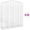 Arched Gabion Baskets - 30 pcs Galvanised Iron 200x50x220240 cm